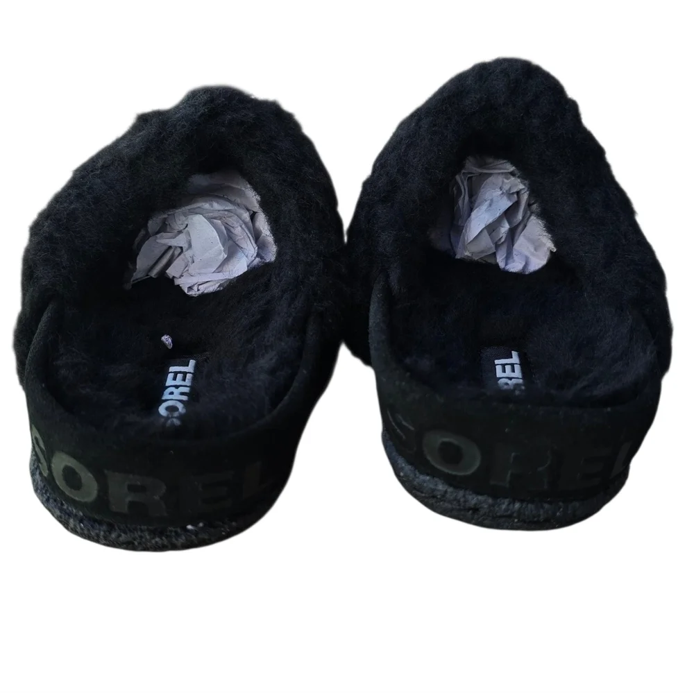 🔥NIB Sorel NAKISKA™ Slide II Youth Slippers, Black, Sea Salt, Size Youth 2